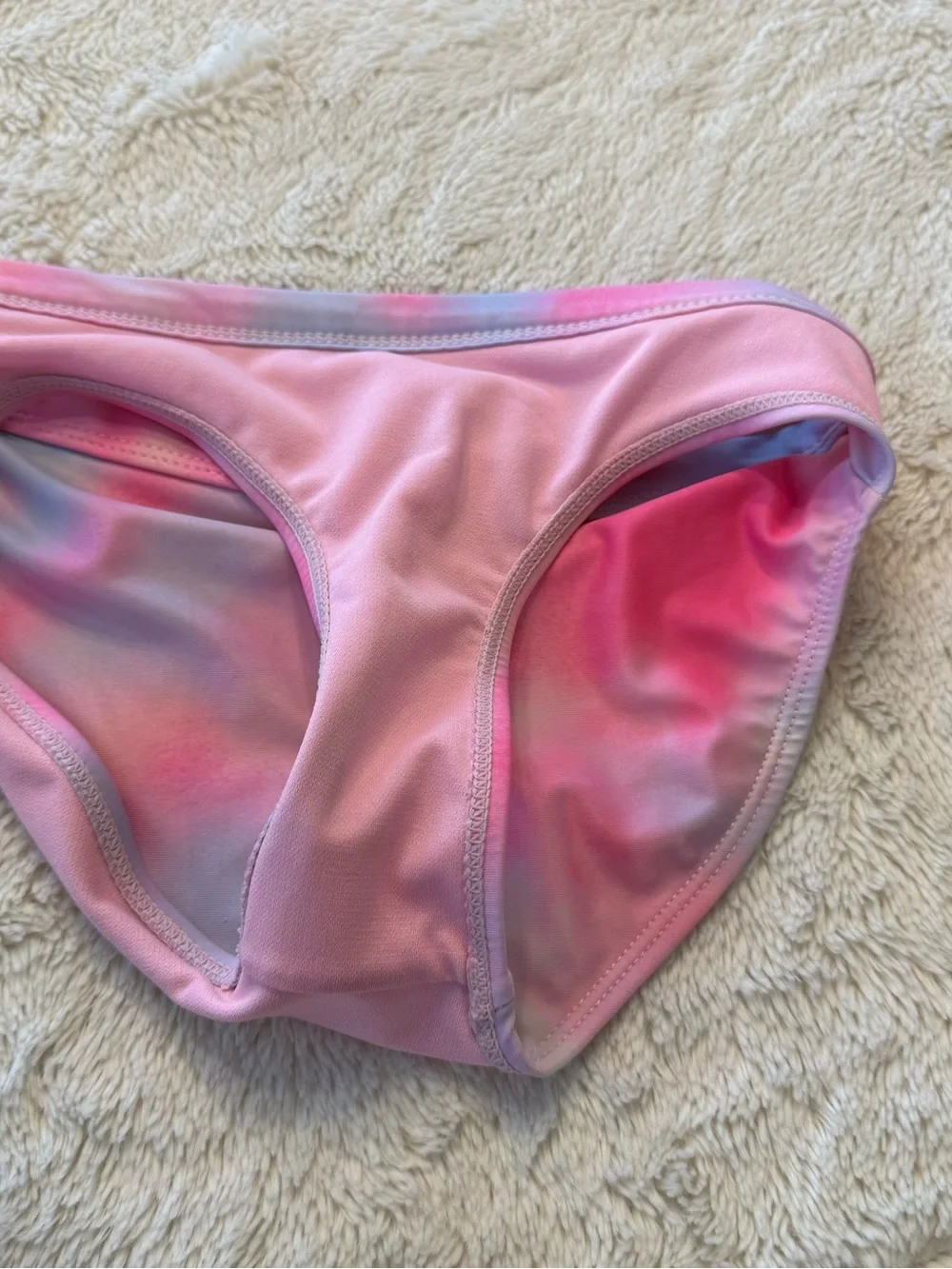 Justice Pink Purple Tie-Dye Ruffle Bikini Set